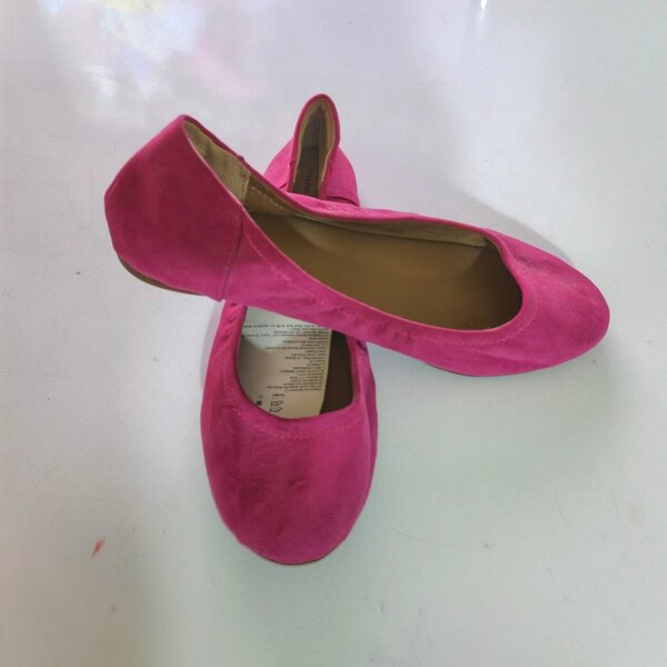 Ballerines roses en daim pour femmes