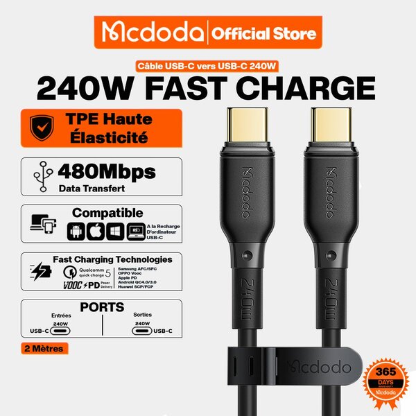 Câble 240W USB-C vers C Mcdodo