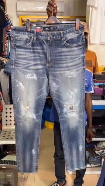 Biker Tattered Stretch Jeans