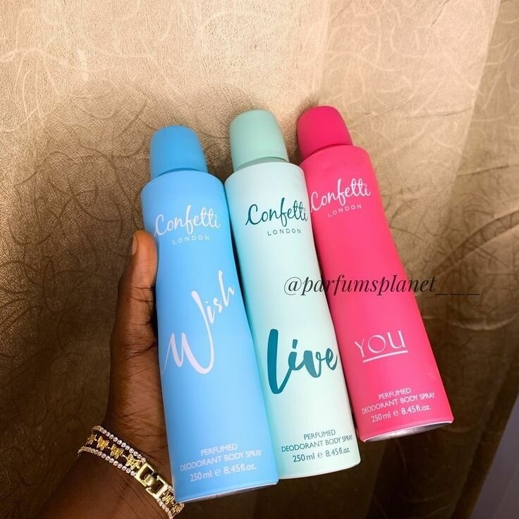 Confetti body sprays