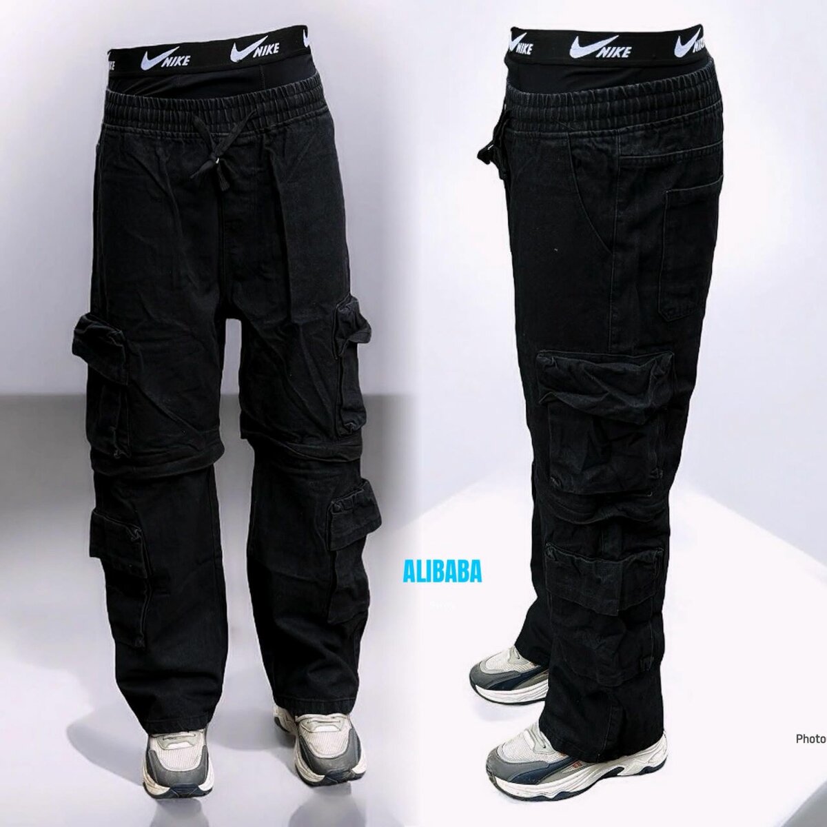 Pantalon cargo noir homme