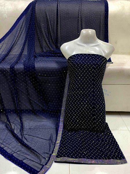Chiffon cut stone work 2 pc ,dc free