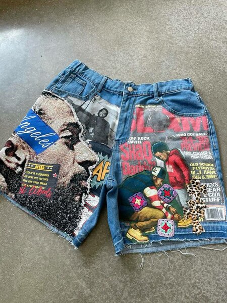 Shorts en denim imprimés tendance