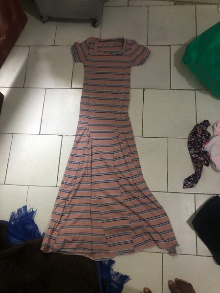 Robe longue rayée femme