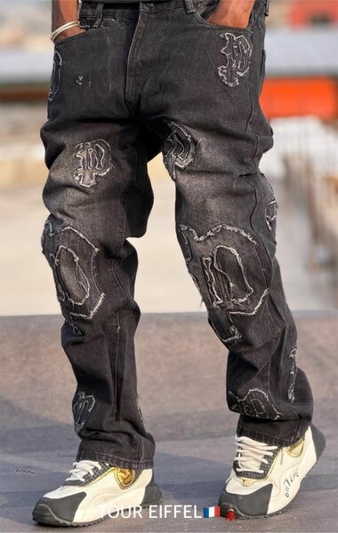 Jean décontracté brodé