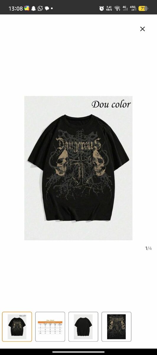 T-shirt graphique crâne noir