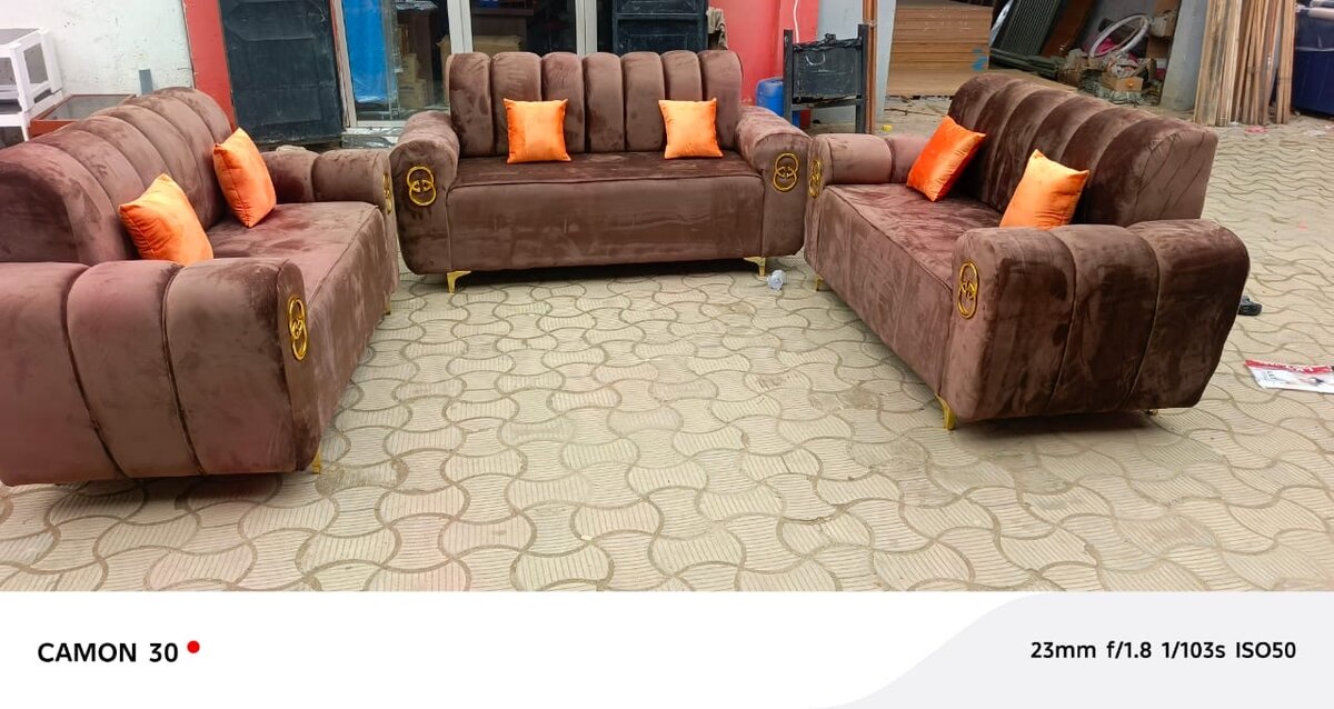 Luxueux Ensemble de Canapés en Velours