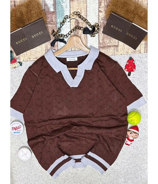 Polo en maille bicolore élégant