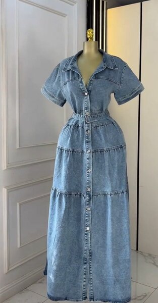 Robe longue en jean élégante