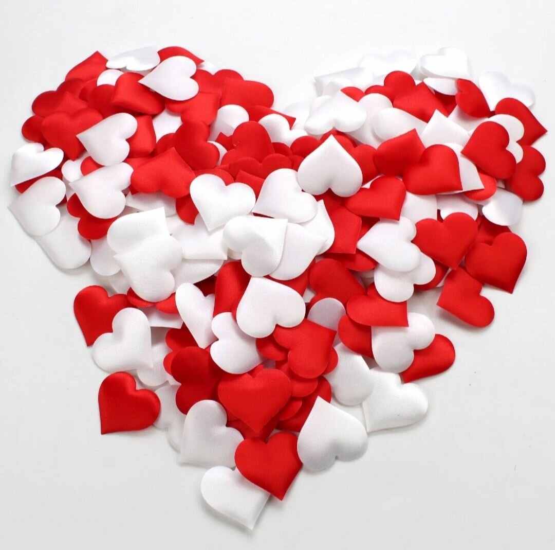 Pétales en coeur tissu (100)