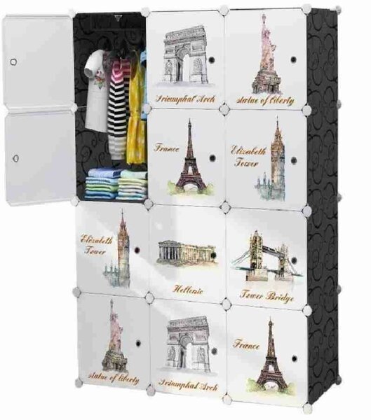 Armoire de rangement en feuilles de plastique Keshav 12 port