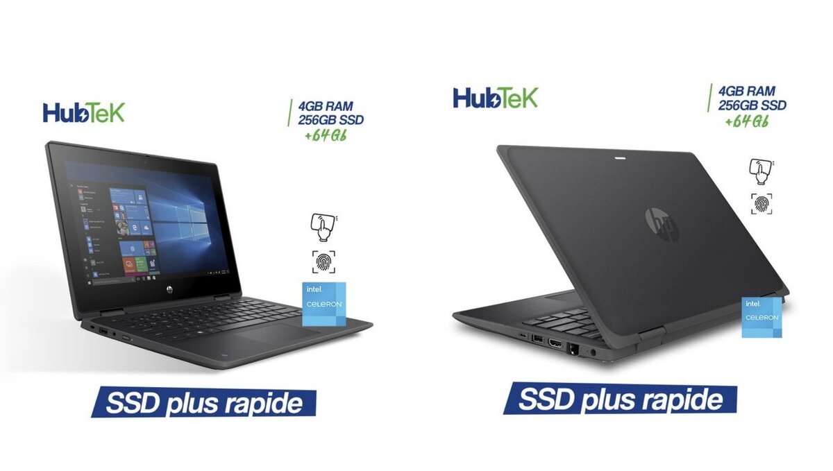 HubTek PC Portable Windows 4Go RAM 256Go SSD