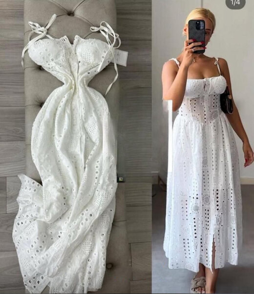 Robe d'été blanche brodée