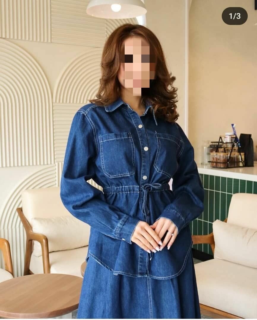 Джинсовая двойка с юбкой в 3 цветах