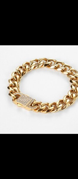 Cuban bracelet with stones