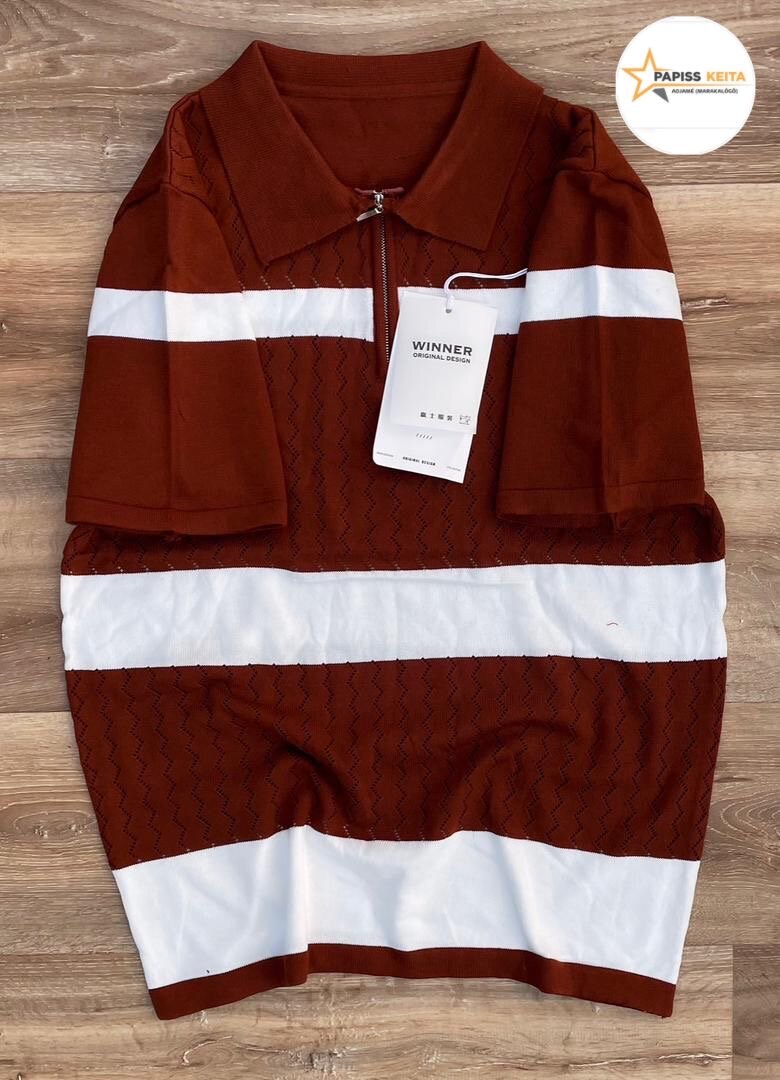 Polo en maille rayé