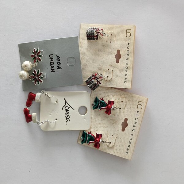 4 Piece Christmas Earrings