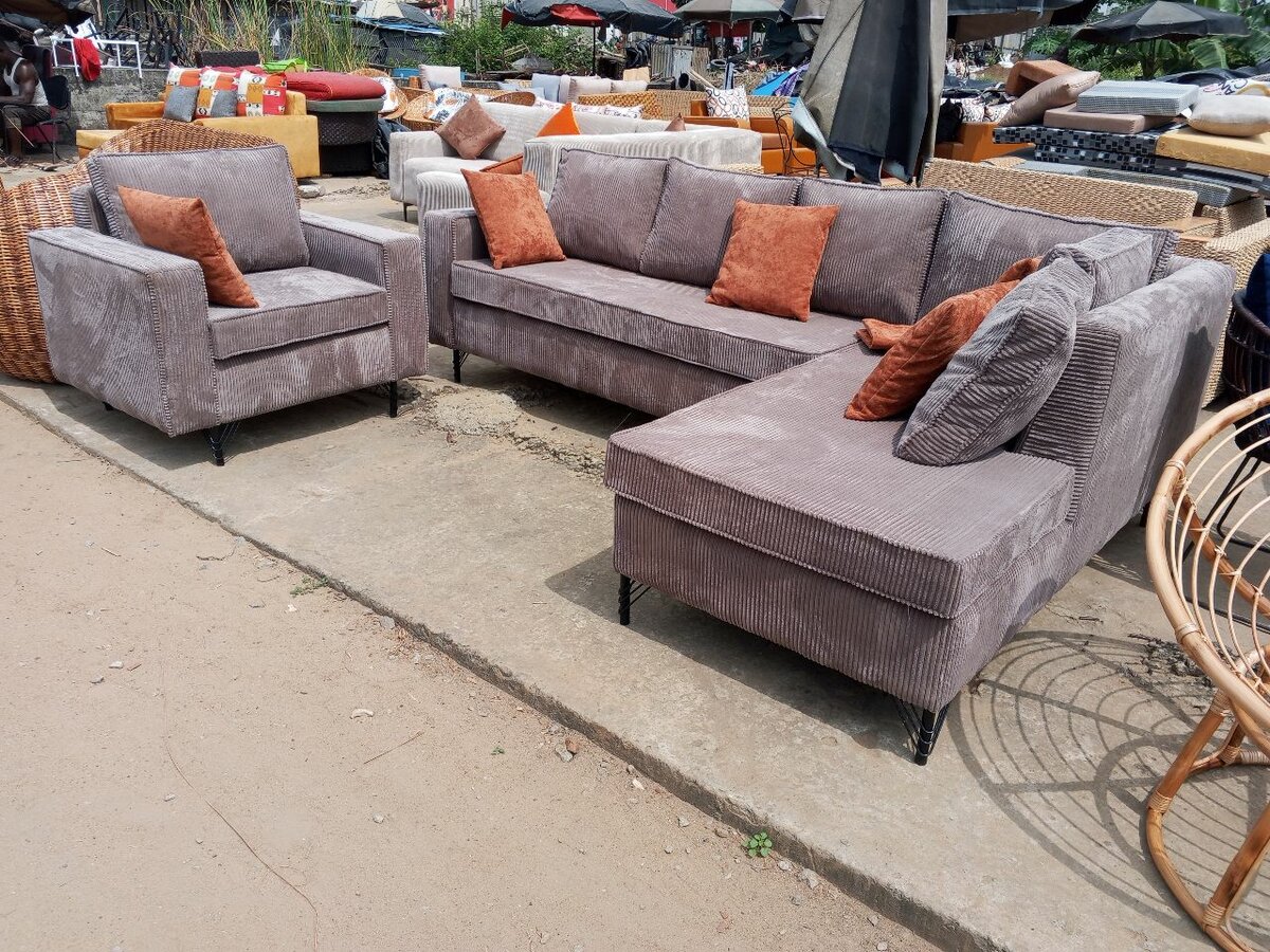 Ensemble canapé en rotin