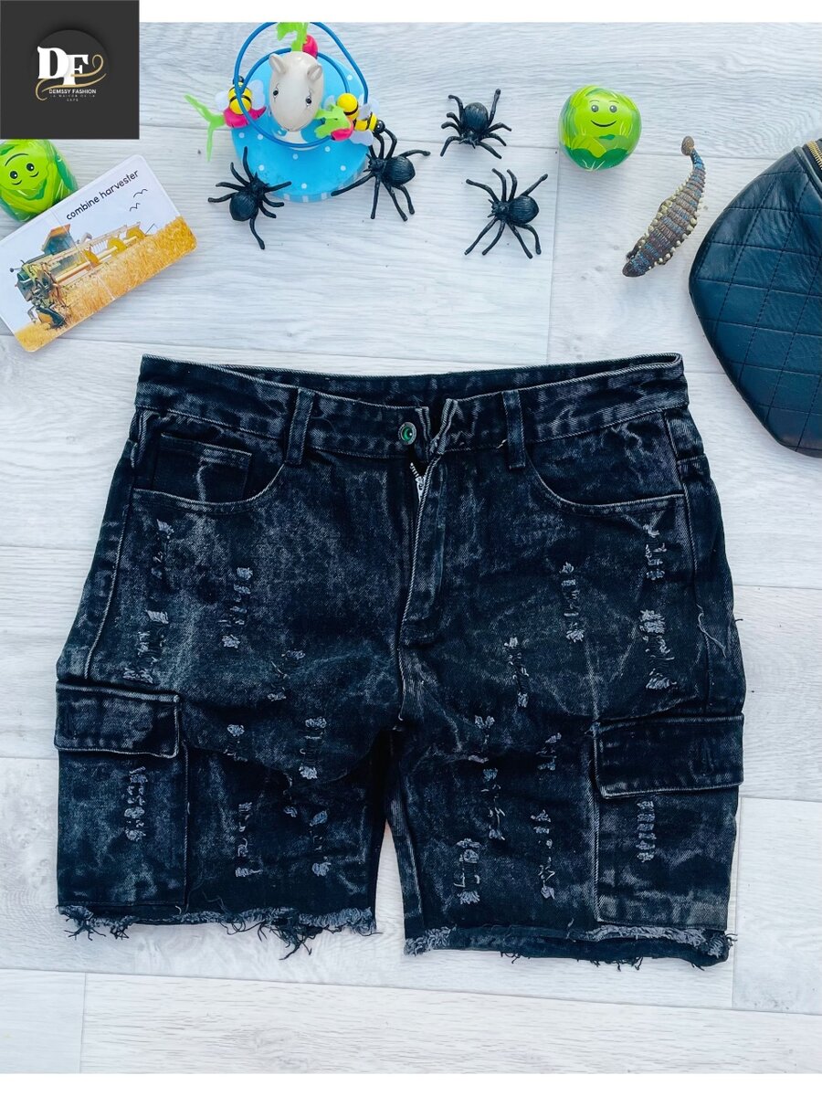 Shorts en jean décontractés noirs