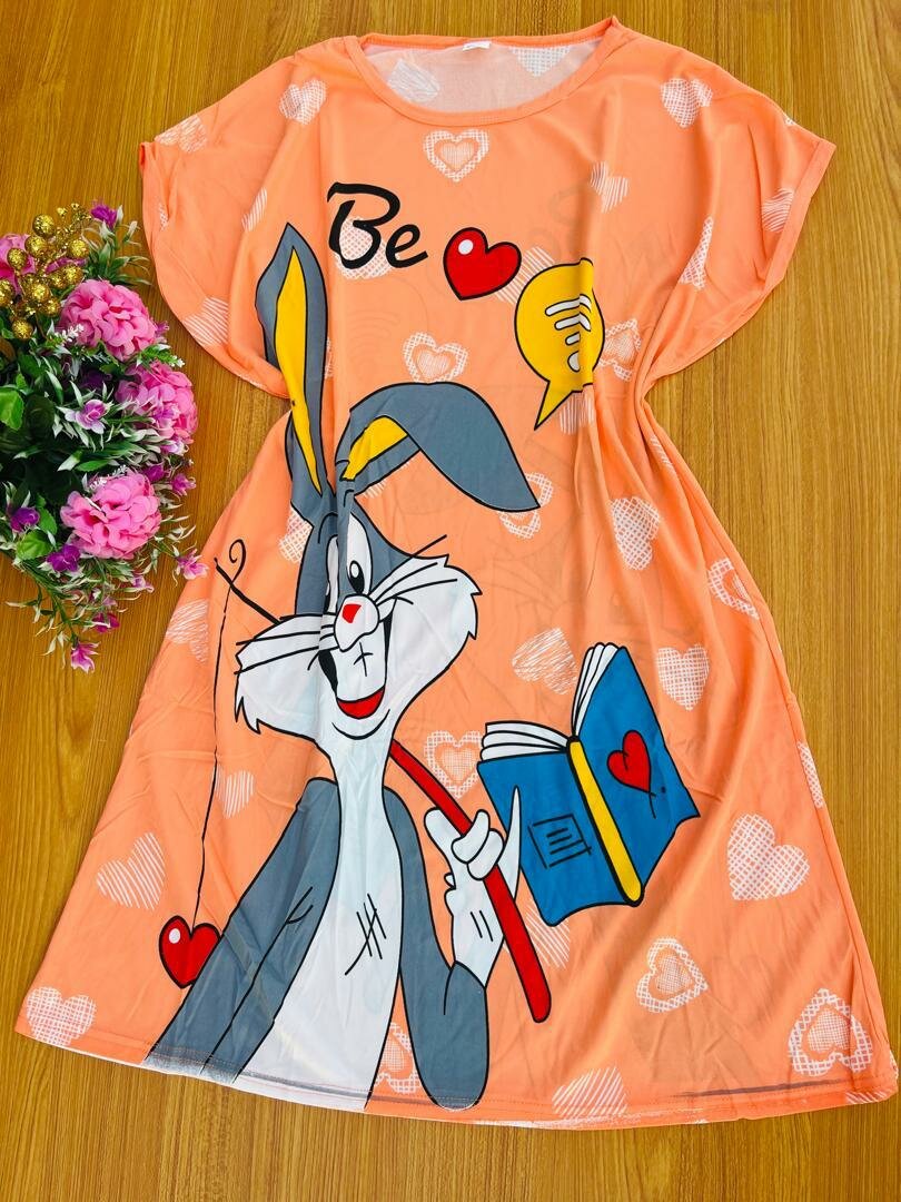 Long cartoon straight gown