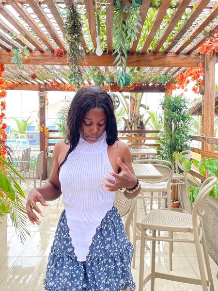 Top sans manches en maille