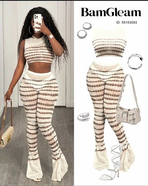 Ensemble rayé femme été