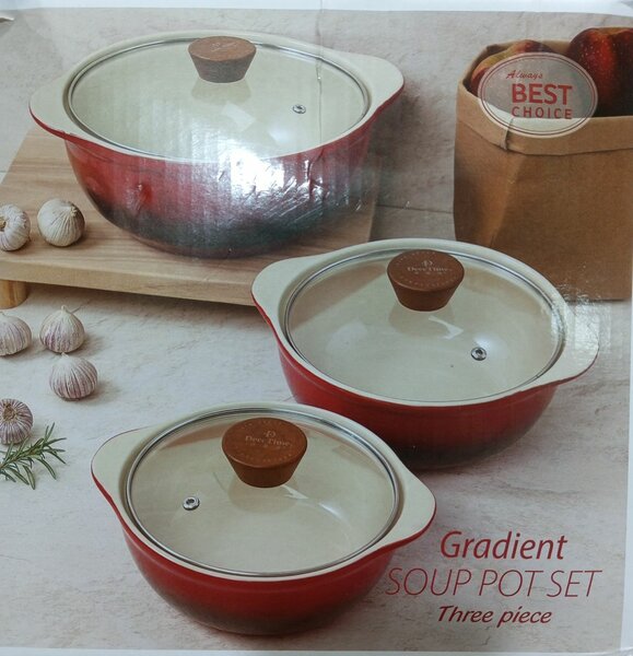 Ensemble de marmites dégradées