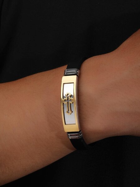 Bracelet en cuir avec croix