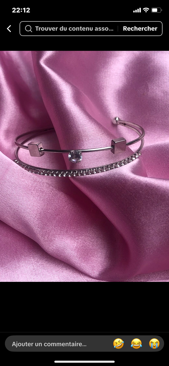 Bracelet élégant en argent avec cristaux
