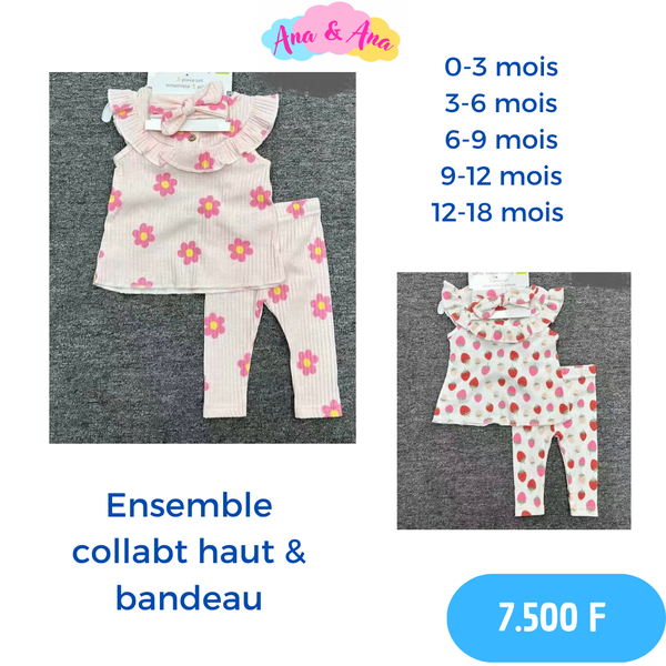 Ensemble bébé fleuri et fruité