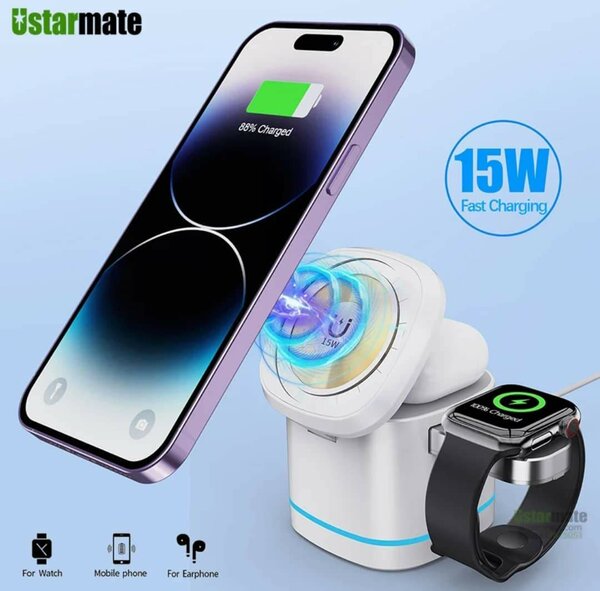 Chargeur sans fil 3 en 1 rapide