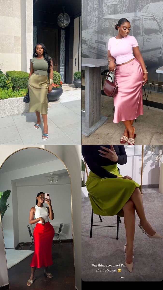 Jupe longue satin élégante