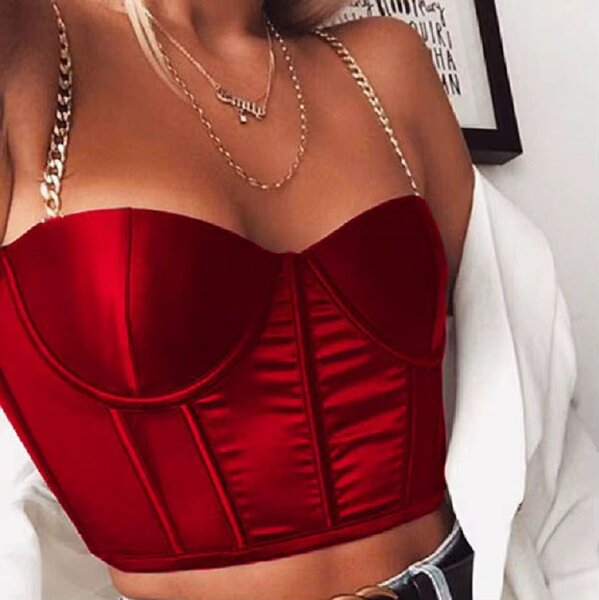 Top bustier rouge glamour