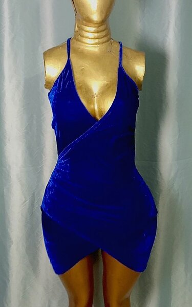 Robe Bleu Velours Femme