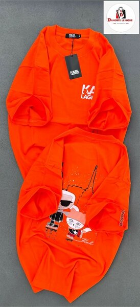 T-shirt orange fun graphique