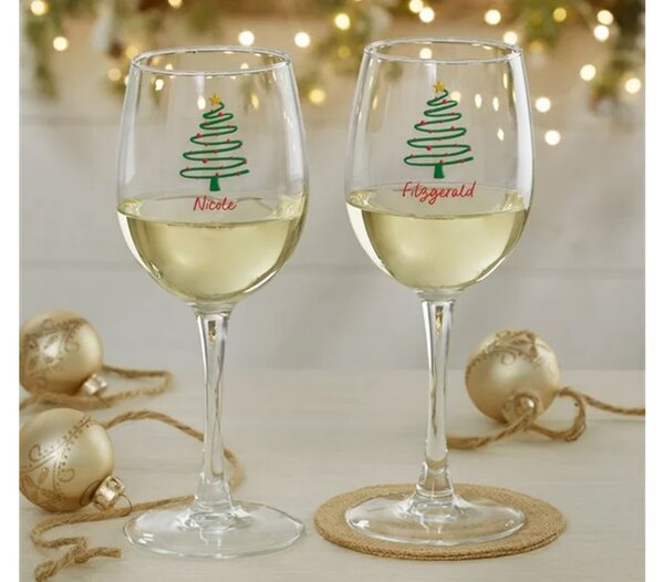 Verres à vin personnalisés Noël