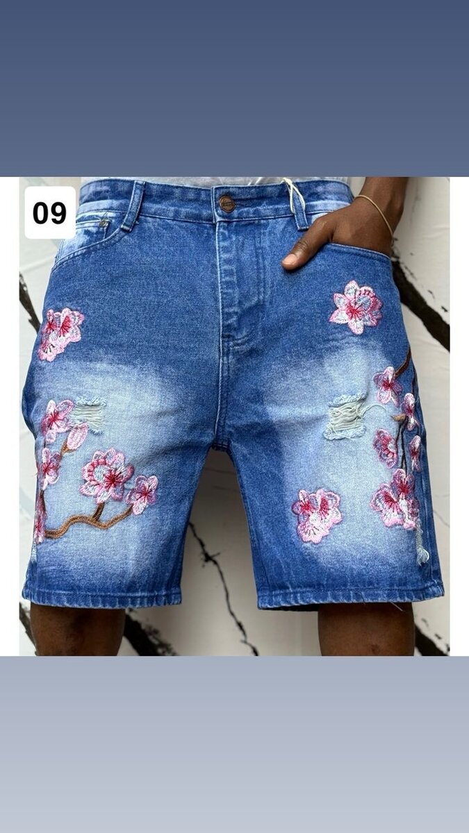 Shorts en jean avec motifs
