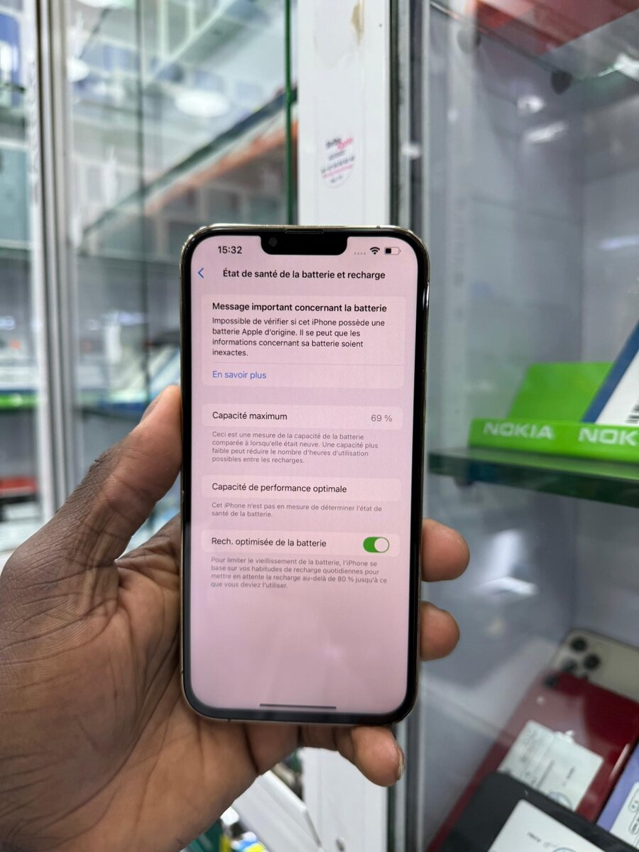 13 pro max 512 Go message écra