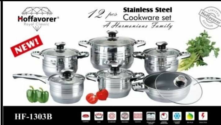 12pcs stainless steel cookware set
