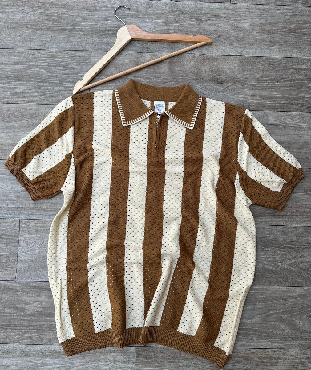 Polo vintage à rayures homme