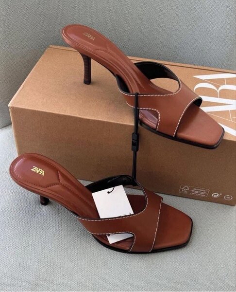 Sandales à talon Zara marron