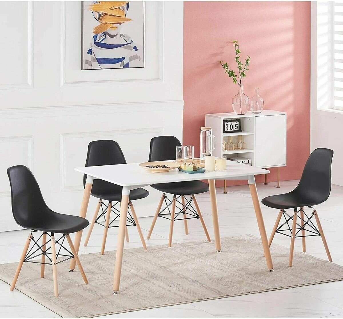 Table à manger moderne 4 chaises