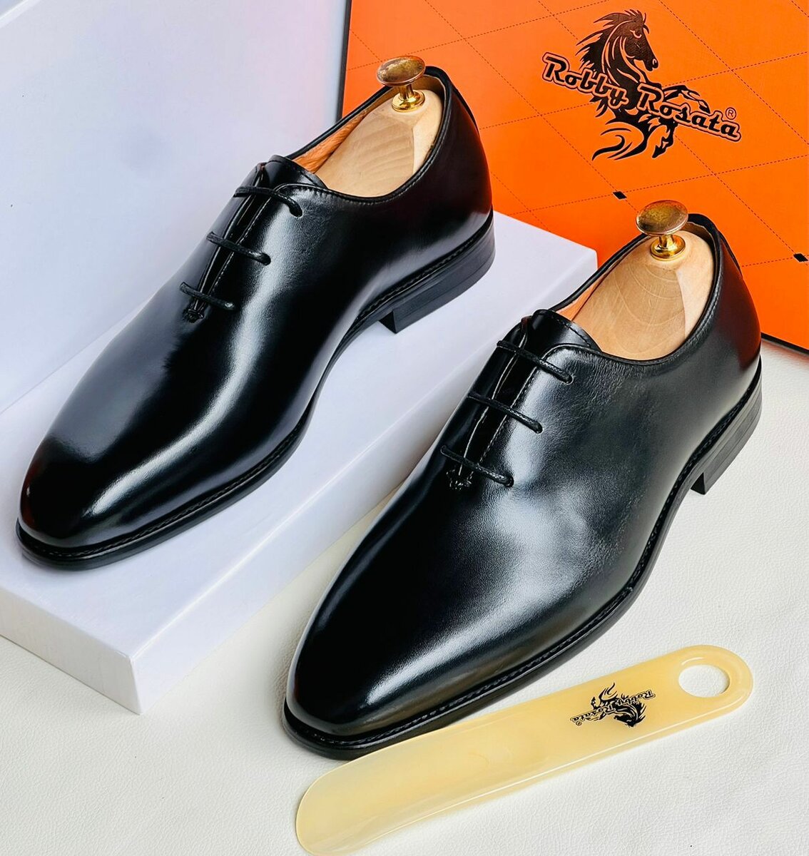 Black Leather Oxford Shoes