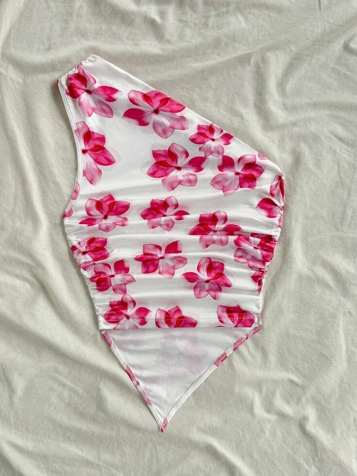 Maillot asymétrique floral