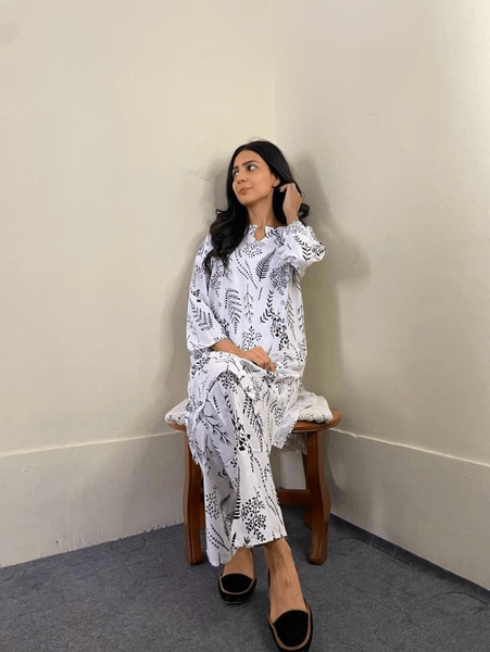 2pcs women stitched linen suit
