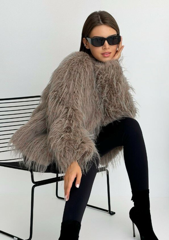 Красивая женская шуба "Етти", бежевая
