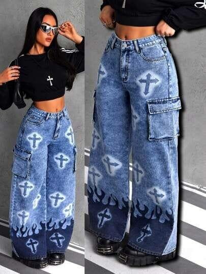 Jeans cargo tendance denim