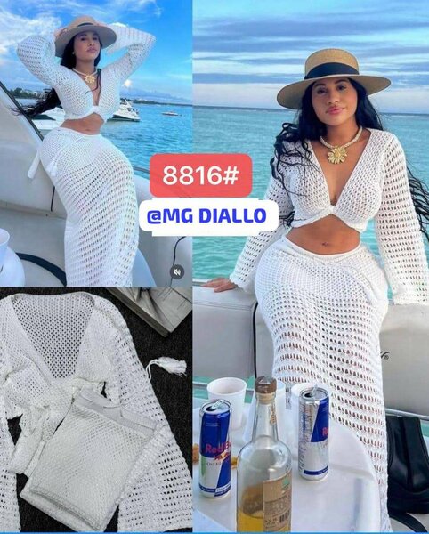 Robe crochet plage femme