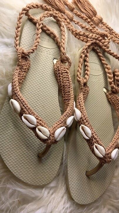 Sandales bohèmes coquillages