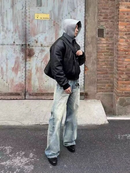 Veste en cuir tendance homme